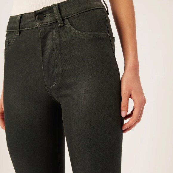 NWT DL1961 Bridget Boot High Rise Instasculpt Jeans Denim in Deep Pine Coated 26 - Picture 3 of 9